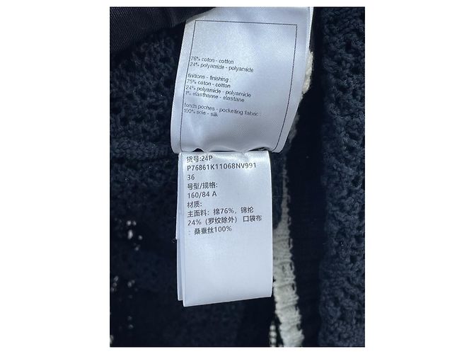 Chanel 24P Baumwollkleid Schwarz Color-Block Größe 36 Mehrfarben - Ansicht 8