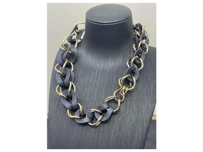 Collana di perle in pelle Hermès Nera Multicolore - vista 3