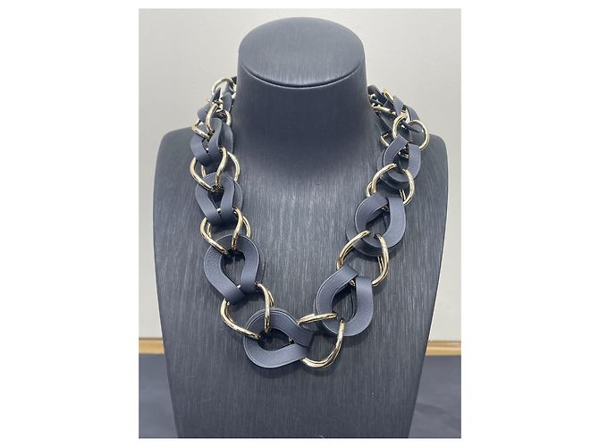Collana di perle in pelle Hermès Nera Multicolore - vista 4