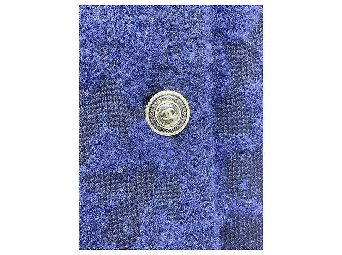 Abrigo largo Chanel Navy de cachemira con cinturón Multicolor - vista 6