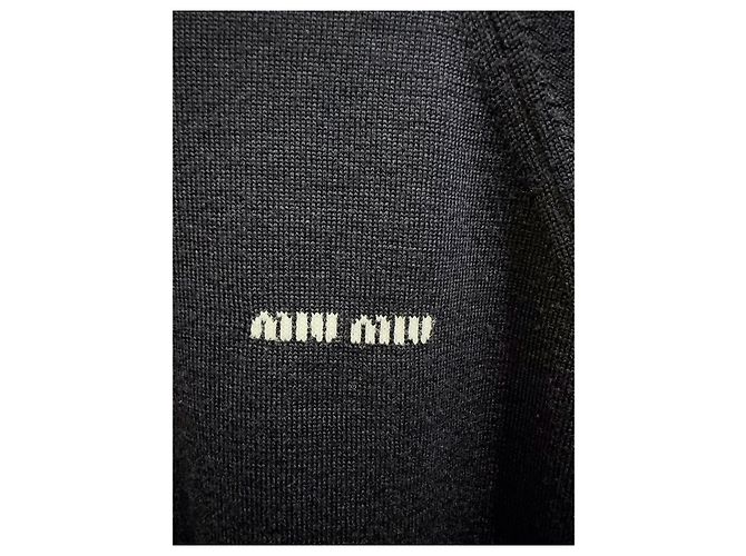 Top Miu Miu de algodão azul marinho Multicor - vista 2