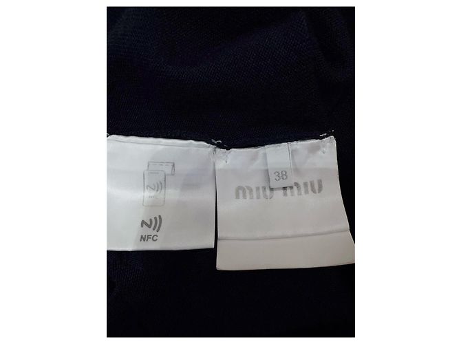 Top Miu Miu de algodão azul marinho Multicor - vista 5