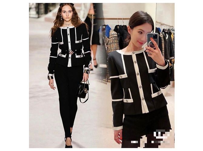 Chanel Metiers d'Art Tweed Jacke Schwarz Mehrfarben - Ansicht 7
