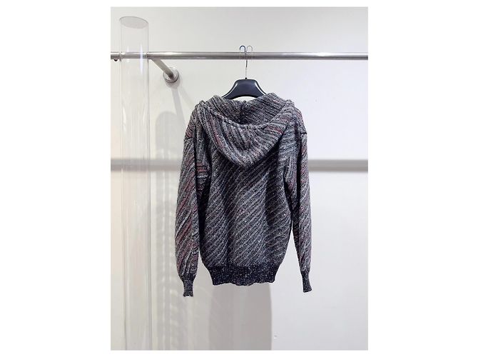 Giacca Chanel in tweed con paillettes e cappuccio Multicolore - vista 2