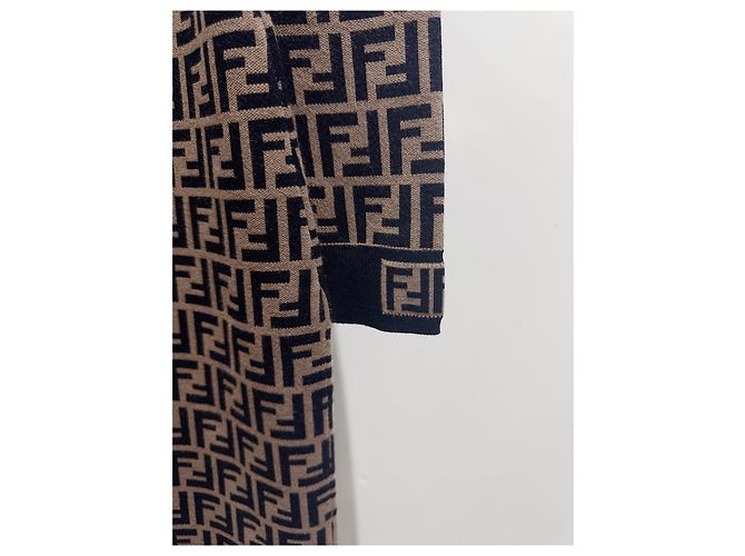 Fendi Maxi Kleid FF Logo Print Viskose Mehrfarben - Ansicht 3