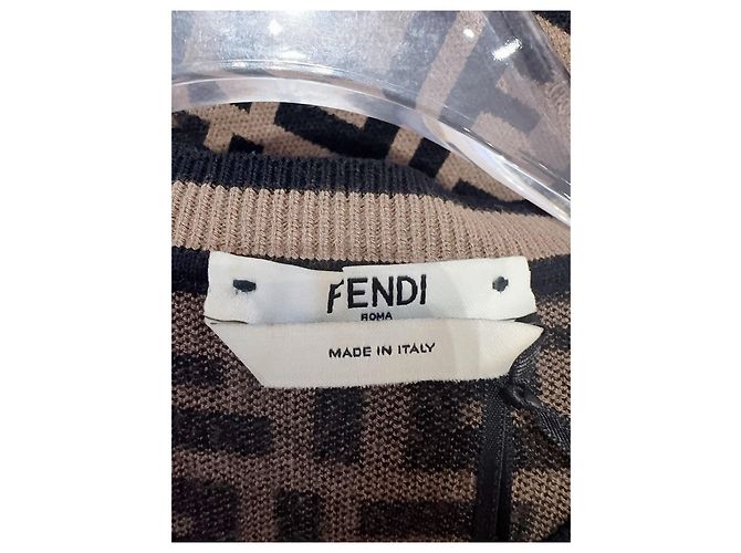 Fendi Maxi Kleid FF Logo Print Viskose Mehrfarben - Ansicht 4