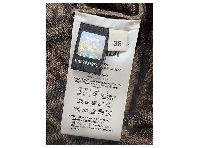 Fendi Maxi Kleid FF Logo Print Viskose Mehrfarben - Ansicht 5