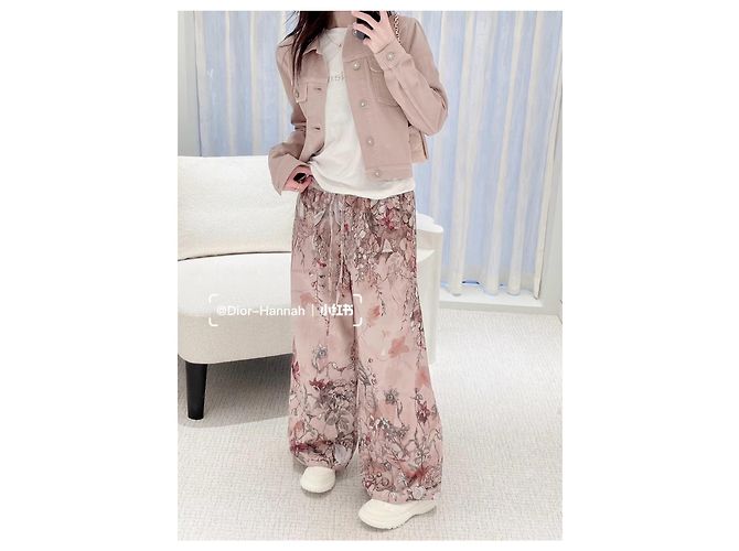 Autre Marque Pantalones Dior con Estampado Floral de Algodón Multicolor - vista 7