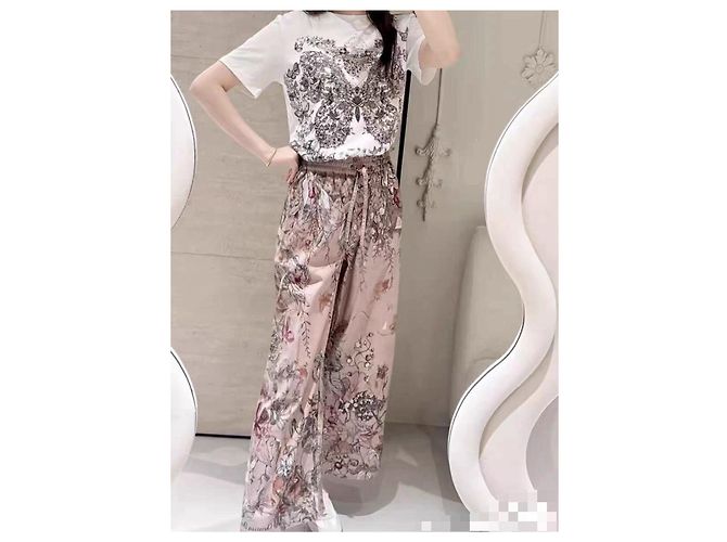 Autre Marque Pantalones Dior con Estampado Floral de Algodón Multicolor - vista 8