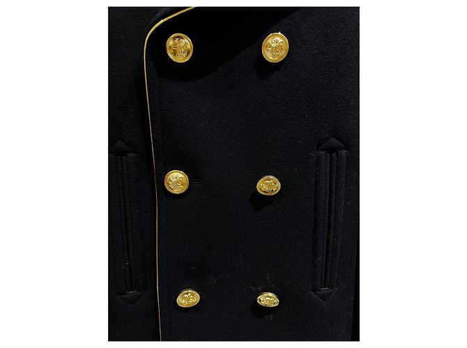 Autre Marque Saint Laurent Navy Wool Double Breasted Coat Multiple colors - view 2