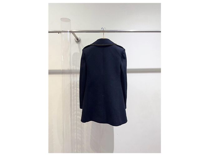 Autre Marque Saint Laurent Navy Wool Double Breasted Coat Multiple colors - view 4