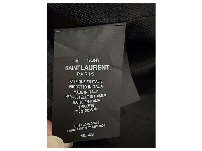 Autre Marque Saint Laurent Navy Wool Double Breasted Coat Multiple colors - view 5