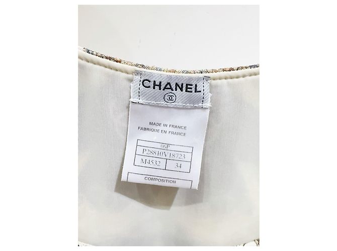 Chanel Camisole Top Goldene Schneeflocken Print Polyester 34 Mehrfarben - Ansicht 2