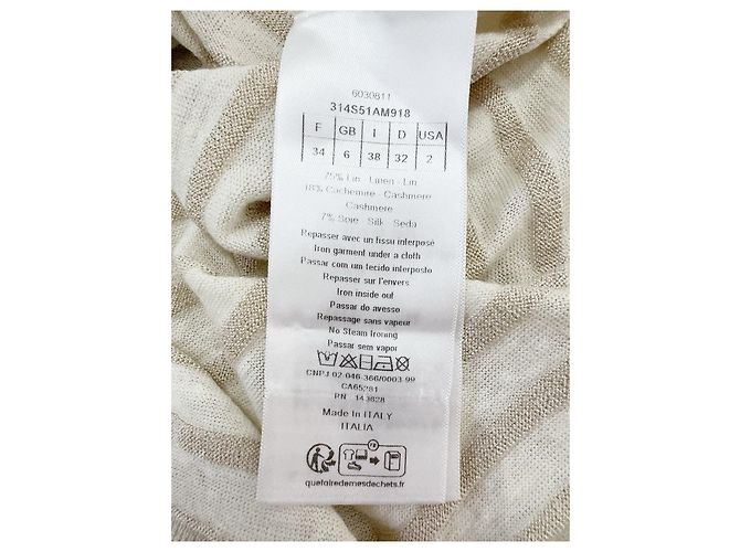 Top Dior Lucky Star in maglia di lino a righe metallizzate Multicolore - vista 2