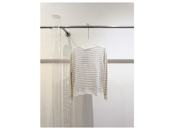 Top Dior Lucky Star in maglia di lino a righe metallizzate Multicolore - vista 4