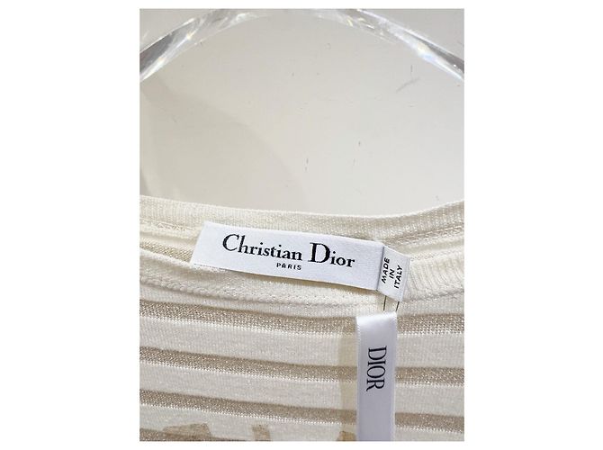 Top Dior Lucky Star in maglia di lino a righe metallizzate Multicolore - vista 5