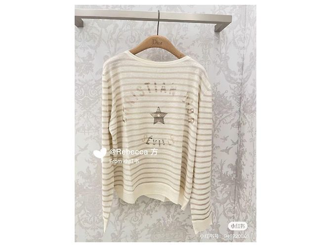 Top Dior Lucky Star in maglia di lino a righe metallizzate Multicolore - vista 8