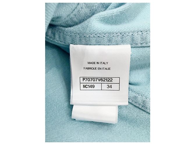 Chanel Jacke aus blauem Tweed mit Kamelien Motiv Größe 34 Mehrfarben - Ansicht 6