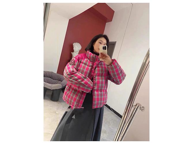 Moncler Puffer Jacket Swarovski Crystal Check Pattern Women Multiple colors - view 7