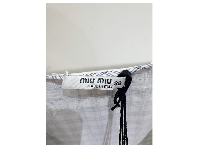 Vestido Miu Miu de algodón con estampado vichy y cuello marinero Multicolor - vista 2