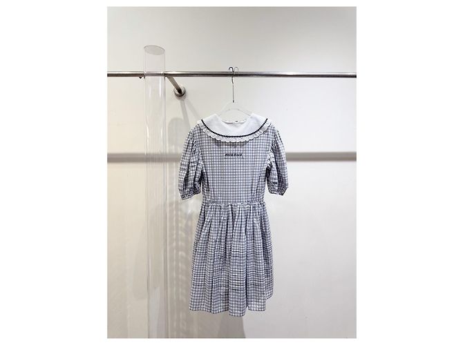 Vestido Miu Miu de algodón con estampado vichy y cuello marinero Multicolor - vista 4