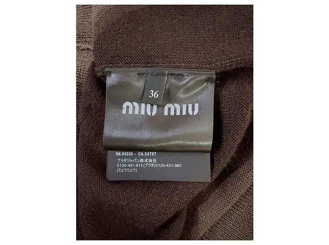 Jersey Miu Miu Marrón de Lana Estilo Polo Multicolor - vista 5