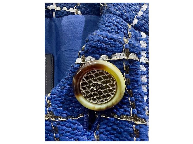 Chaleco Chanel de Tweed Azul Talla 34 Multicolor - vista 3