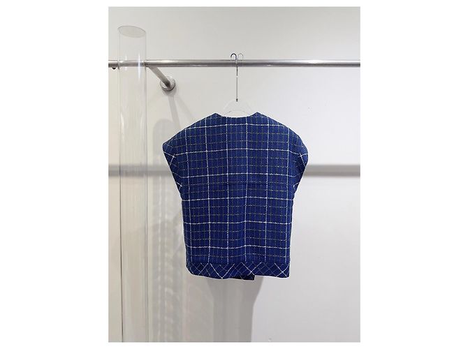 Chaleco Chanel de Tweed Azul Talla 34 Multicolor - vista 4