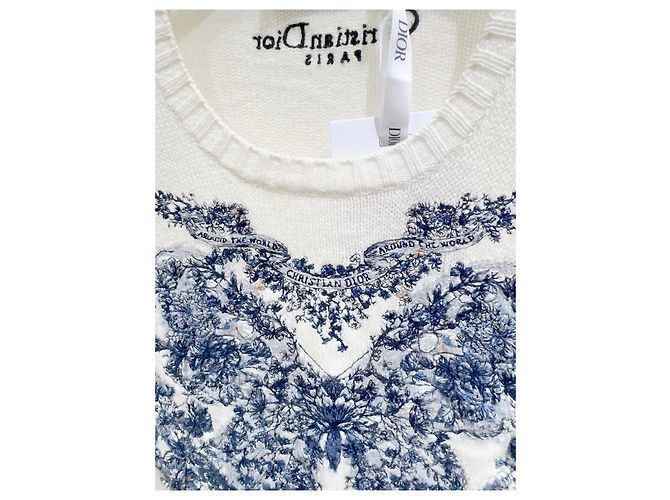 Autre Marque Dior Kaschmir Strickware Schmetterling Blumenmuster Mehrfarben - Ansicht 3
