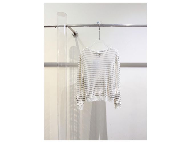 Autre Marque Top Dior de lino con rayas metálicas Multicolor - vista 3