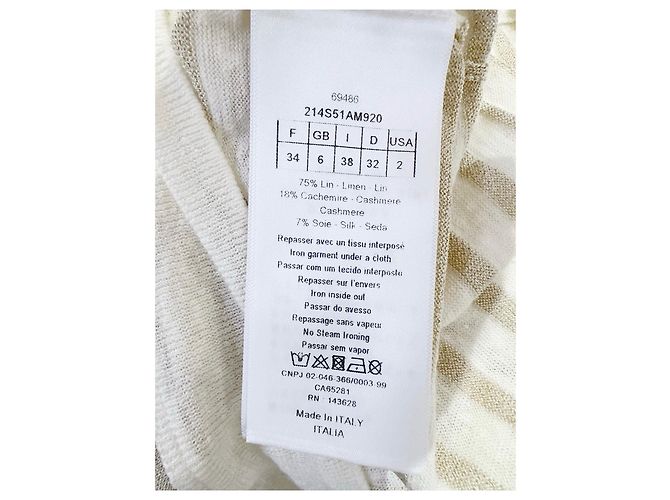 Autre Marque Top Dior de lino con rayas metálicas Multicolor - vista 6