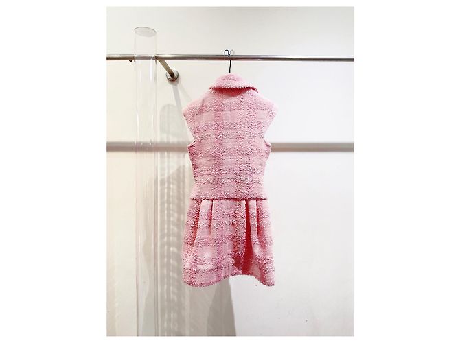 Chanel Kleid Rosa Tweed Beach Series Mehrfarben - Ansicht 3