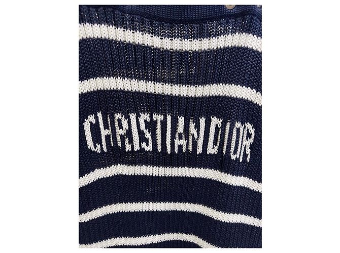 Autre Marque Top Dior in maglia a righe in cotone con lacci Multicolore - vista 2