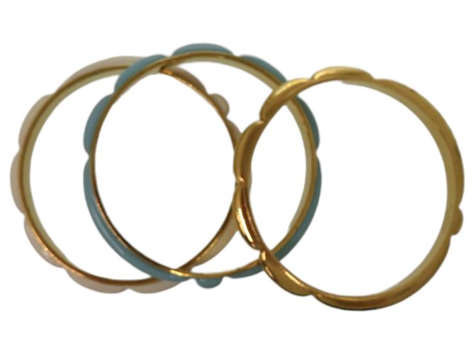 Set di bracciali Burberry in metallo oro, azzurro e bianco D'oro Blu chiaro - vista 4