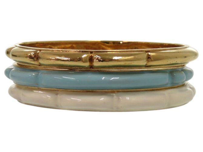 Set di bracciali Burberry in metallo oro, azzurro e bianco D'oro Blu chiaro - vista 6
