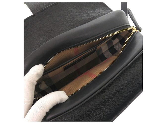 Borsa a tracolla Burberry in pelle nera Nero - vista 7