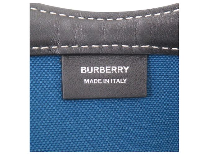 Borsa a tracolla Burberry 2-Way in tela e pelle Nero Blu - vista 10