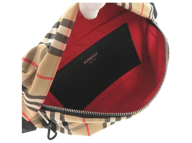 Marsupio Burberry in cotone beige - vista 7