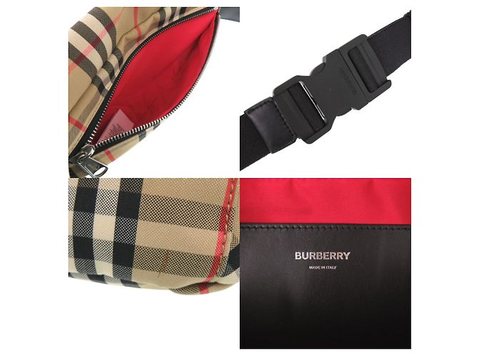 Marsupio Burberry in cotone beige - vista 8