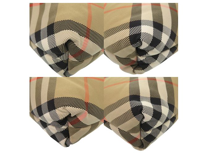 Borsa a tracolla Burberry Nova Check in nylon e pelle Marrone - vista 4