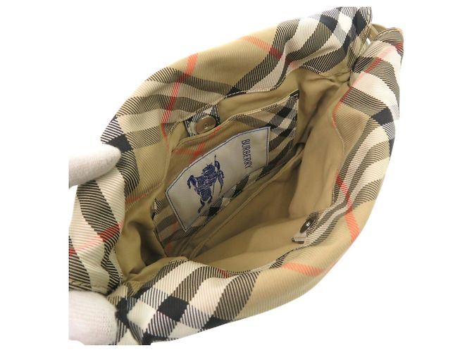 Borsa a tracolla Burberry Nova Check in nylon e pelle Marrone - vista 6
