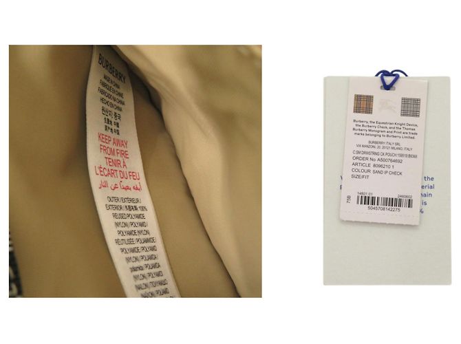 Borsa a tracolla Burberry Nova Check in nylon e pelle Marrone - vista 7