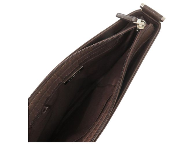 Borsa a tracolla in pelle Burberry Nova Check Marrone Beige - vista 6