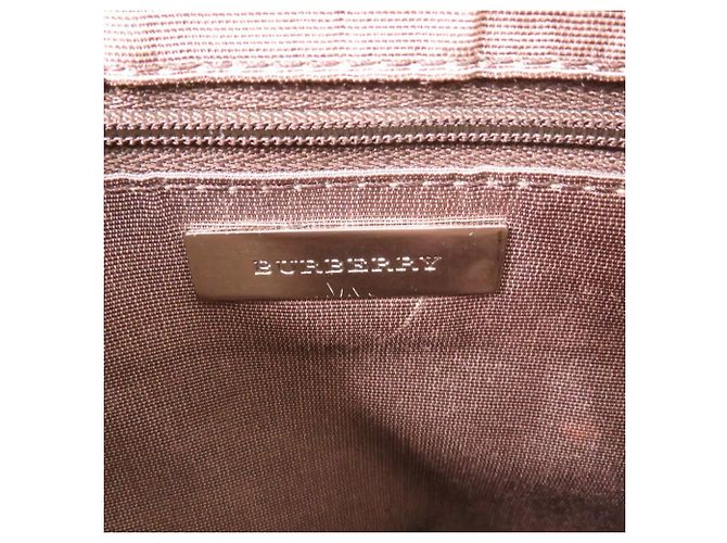 Borsa a tracolla in pelle Burberry Nova Check Marrone Beige - vista 8