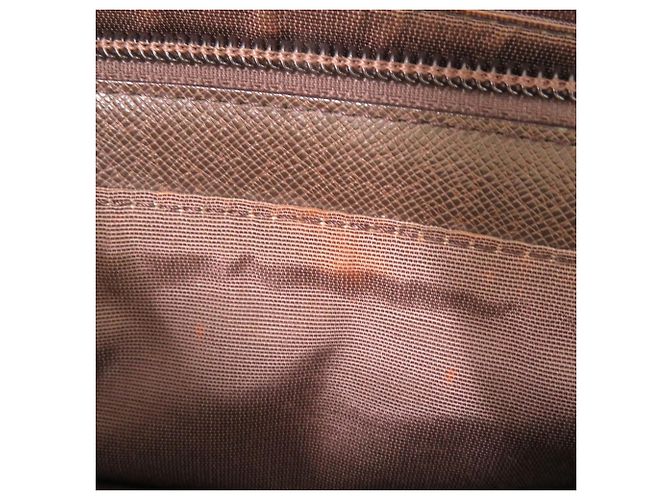 Borsa a tracolla in pelle Burberry Nova Check Marrone Beige - vista 9
