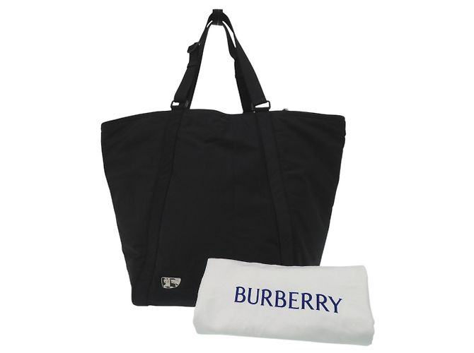 Borsa Tote Burberry Nova Check Nero Beige - vista 2