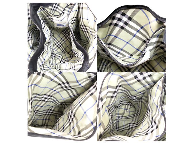 Borsa Tote Burberry Nova Check Nero Beige - vista 9
