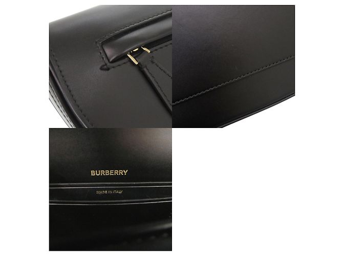 Borsa a tracolla Burberry Olympia in pelle nera Nero - vista 7