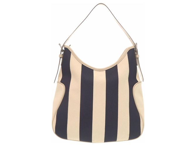 Borsa Hobo a tracolla singola Burberry Stripe Crudo Blu navy - vista 2