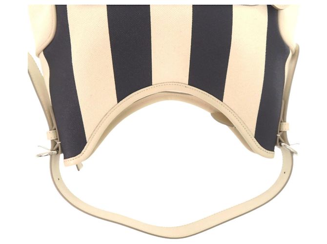 Borsa Hobo a tracolla singola Burberry Stripe Crudo Blu navy - vista 4